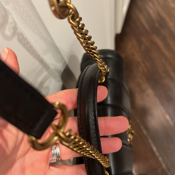 Tory Burch Kira Quilted Black Leather Double T Satchel - Picture 5 of 13